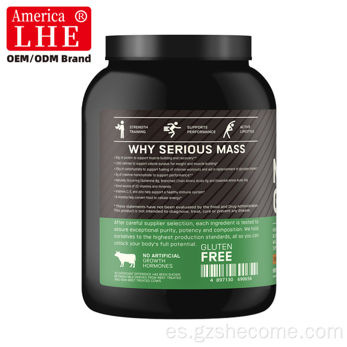 Shecome Mass Gainer Powder Recuperación muscular Soporte de peso